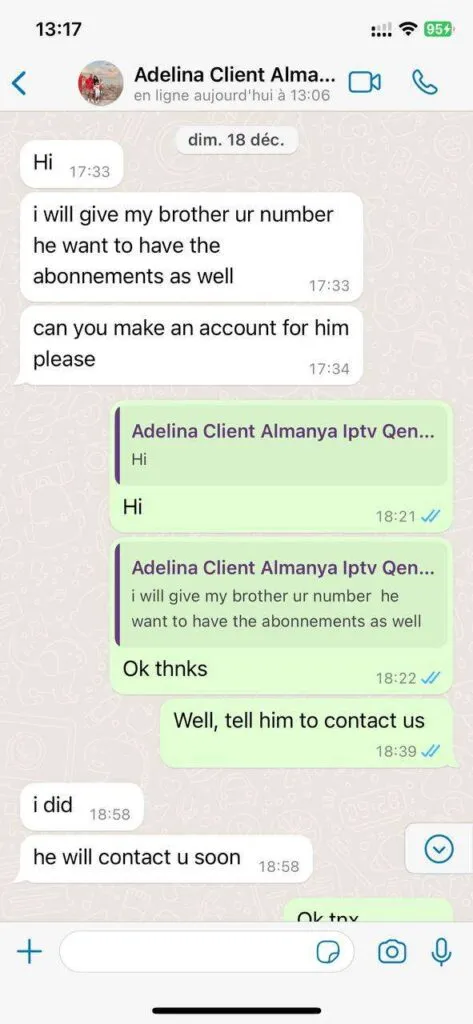 Illustrative StrimoIPTV WhatsApp support conversation 5